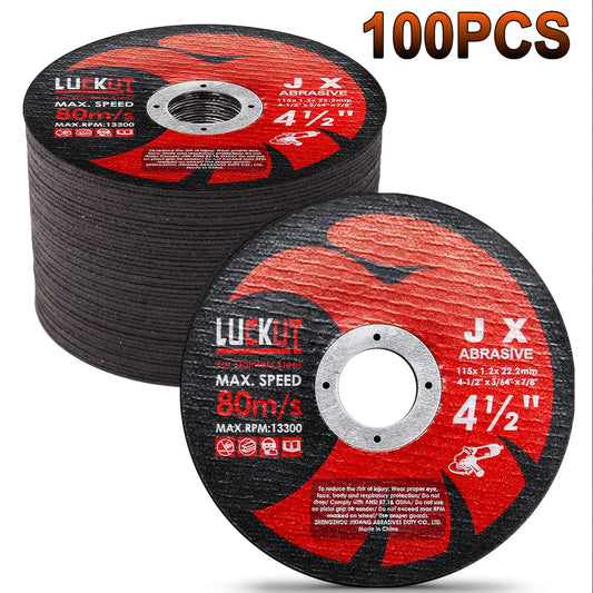 4.5" 115mm Cutting Disc 100PCS - Thin Angle Grinder Cut Off Wheel Metal Steel Flap