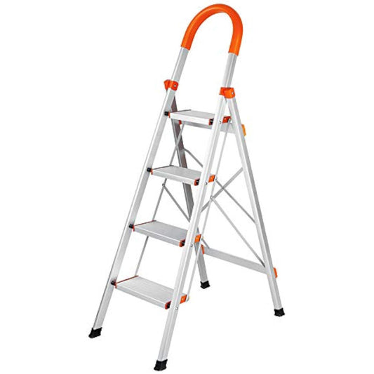 Folding Step Ladder Anti-Slip with Rubber Hand Grip Lightweight Multi Purpose Portable Home Ladder