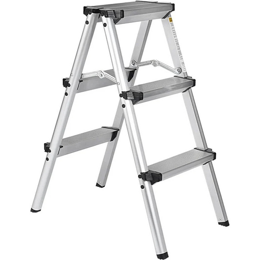 Folding Small 2 Step Stool 330lbs with Non-Slip Feets, Aluminum Lightweight Metal Step Stool, Portable Solid Handy Work Ladder for Home, Kitchen, RV, Garage