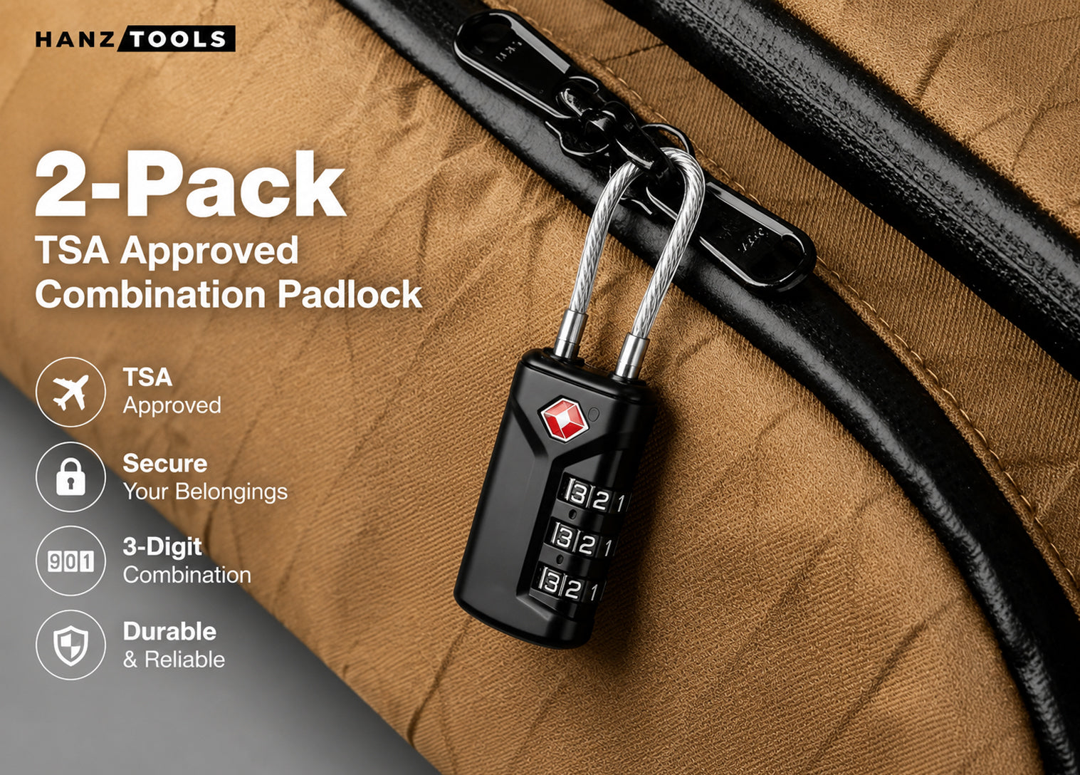 Why Choose the HANZTOOLS 2-Pack TSA Approved Combination Padlock for Your Travels?