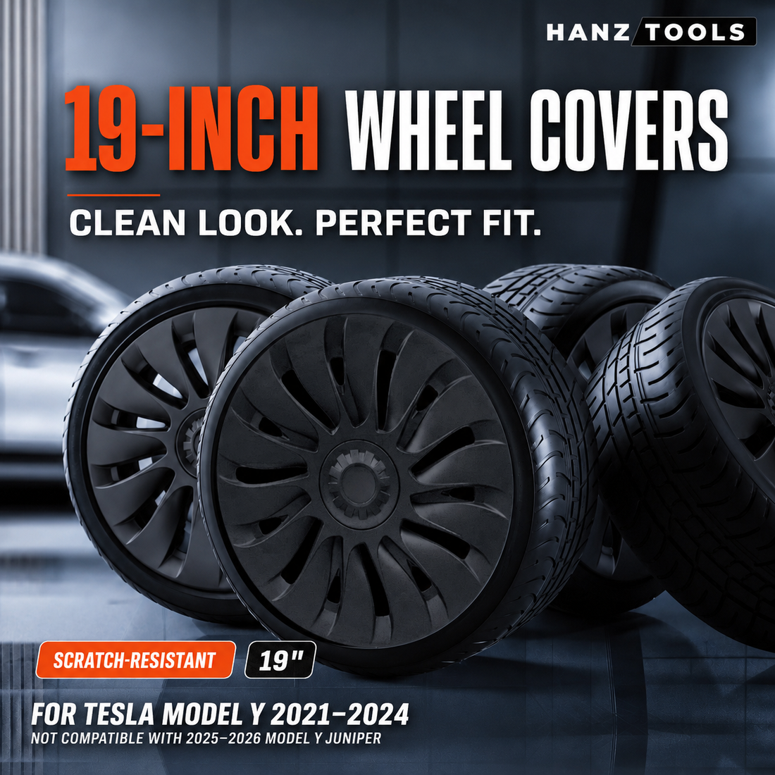 2021–2024 Model Y matte black hubcaps
