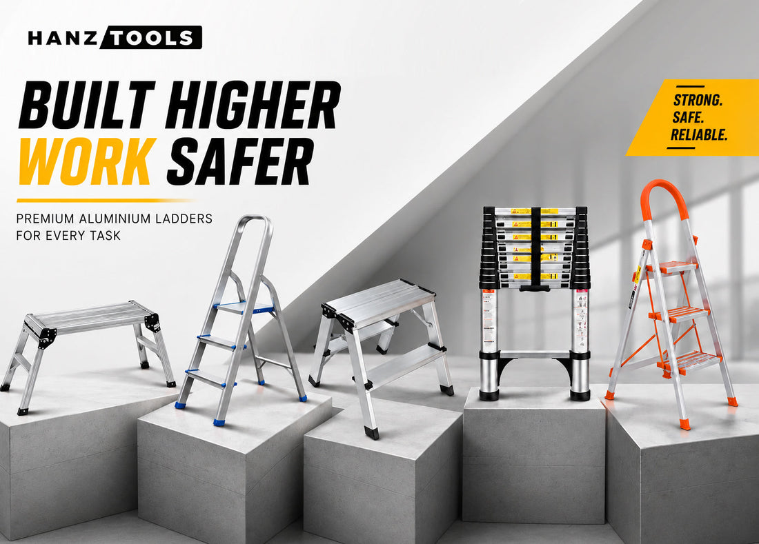 🪜 Reach Higher with Confidence – HANZTOOLS Portable & Aluminium Ladders