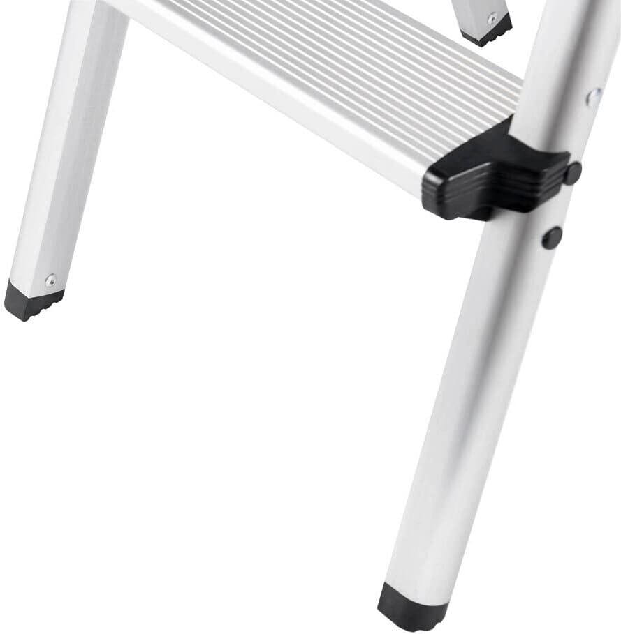 Folding Small 2 Step Stool 330lbs with Non-Slip Feets, Aluminum Lightweight Metal Step Stool, Portable Solid Handy Work Ladder for Home, Kitchen, RV, Garage