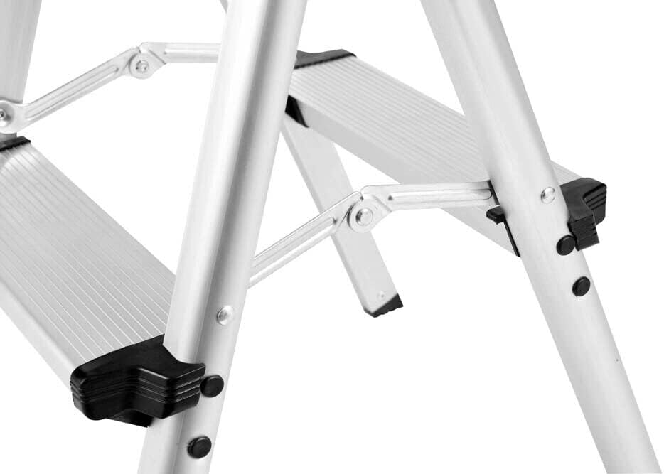 Folding Small 2 Step Stool 330lbs with Non-Slip Feets, Aluminum Lightweight Metal Step Stool, Portable Solid Handy Work Ladder for Home, Kitchen, RV, Garage