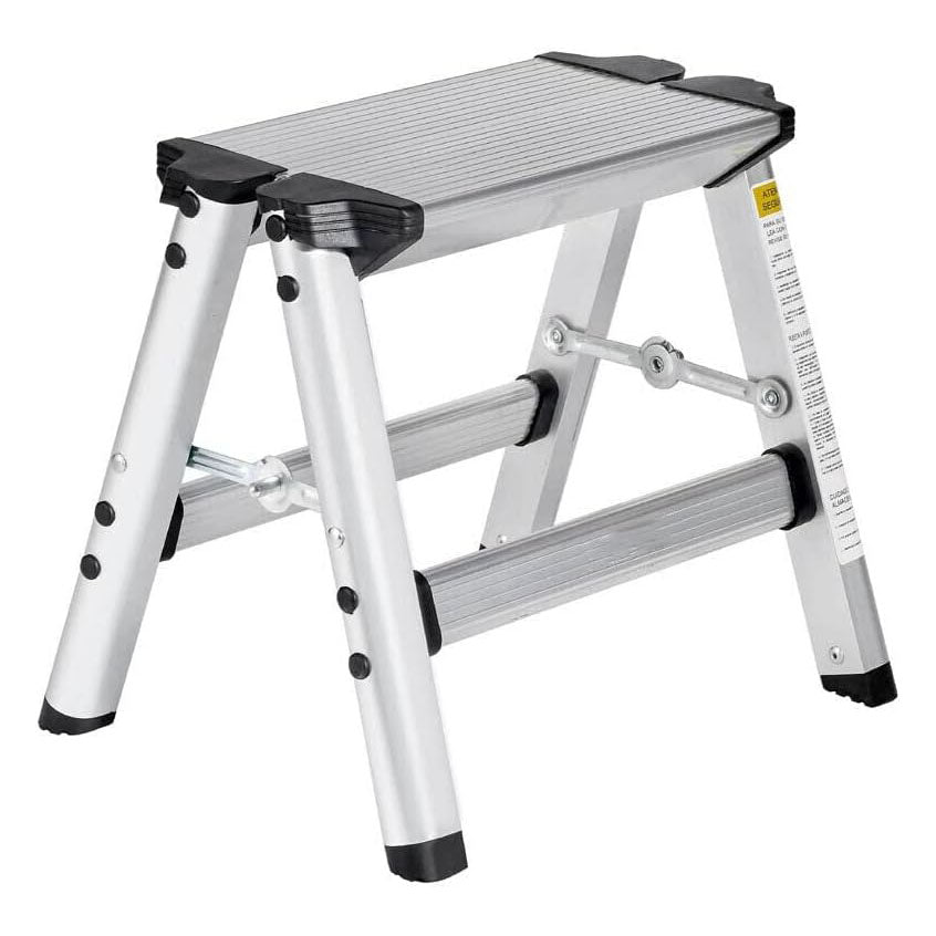 Folding Small 2 Step Stool 330lbs with Non-Slip Feets, Aluminum Lightweight Metal Step Stool, Portable Solid Handy Work Ladder for Home, Kitchen, RV, Garage