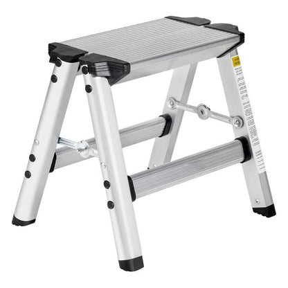 Folding Small 2 Step Stool 330lbs with Non-Slip Feets, Aluminum Lightweight Metal Step Stool, Portable Solid Handy Work Ladder for Home, Kitchen, RV, Garage