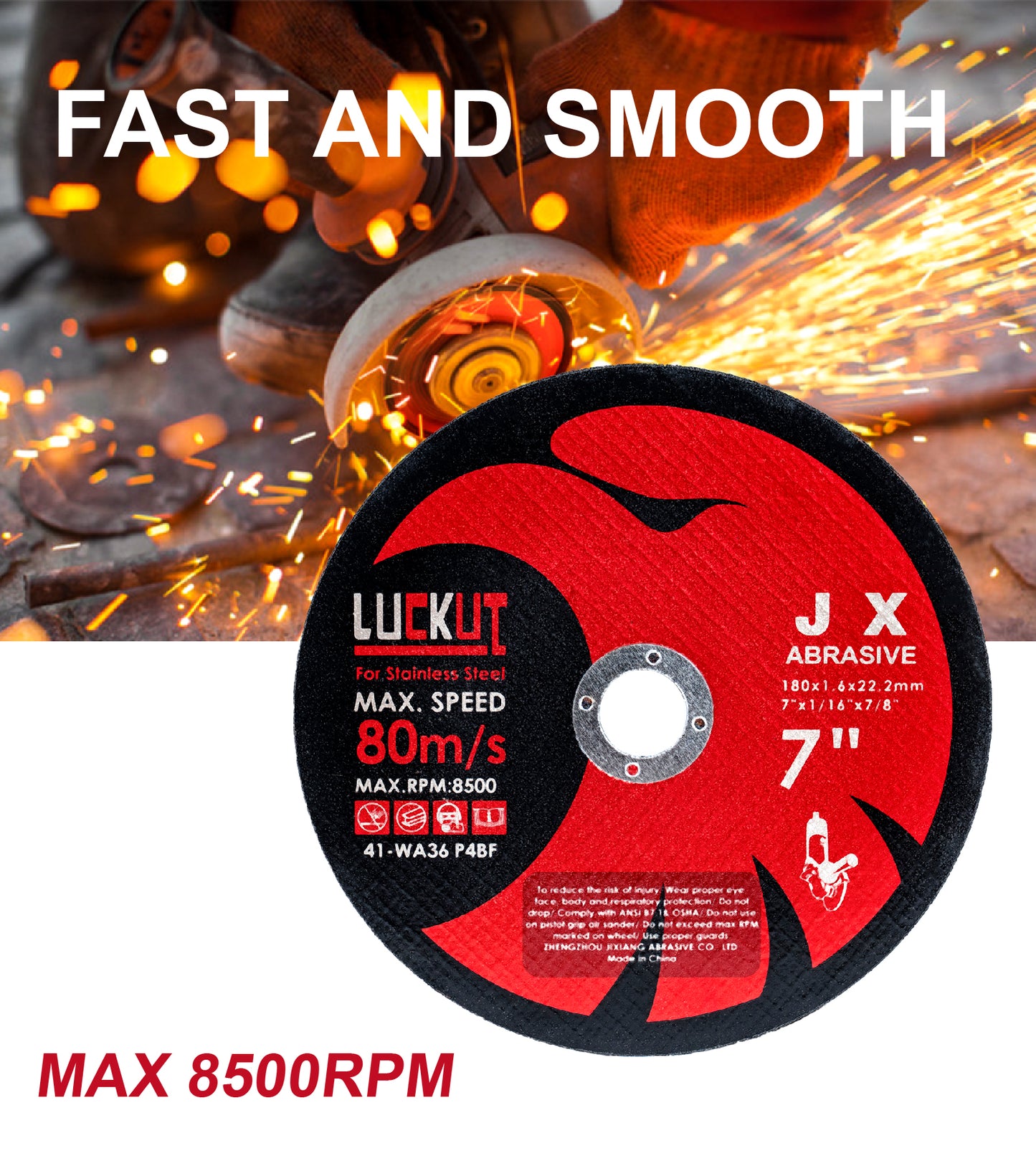 7" 180mm Angle Grinder Cutting Discs 25pcs - Thin Cut Off Wheels Disks for Metal