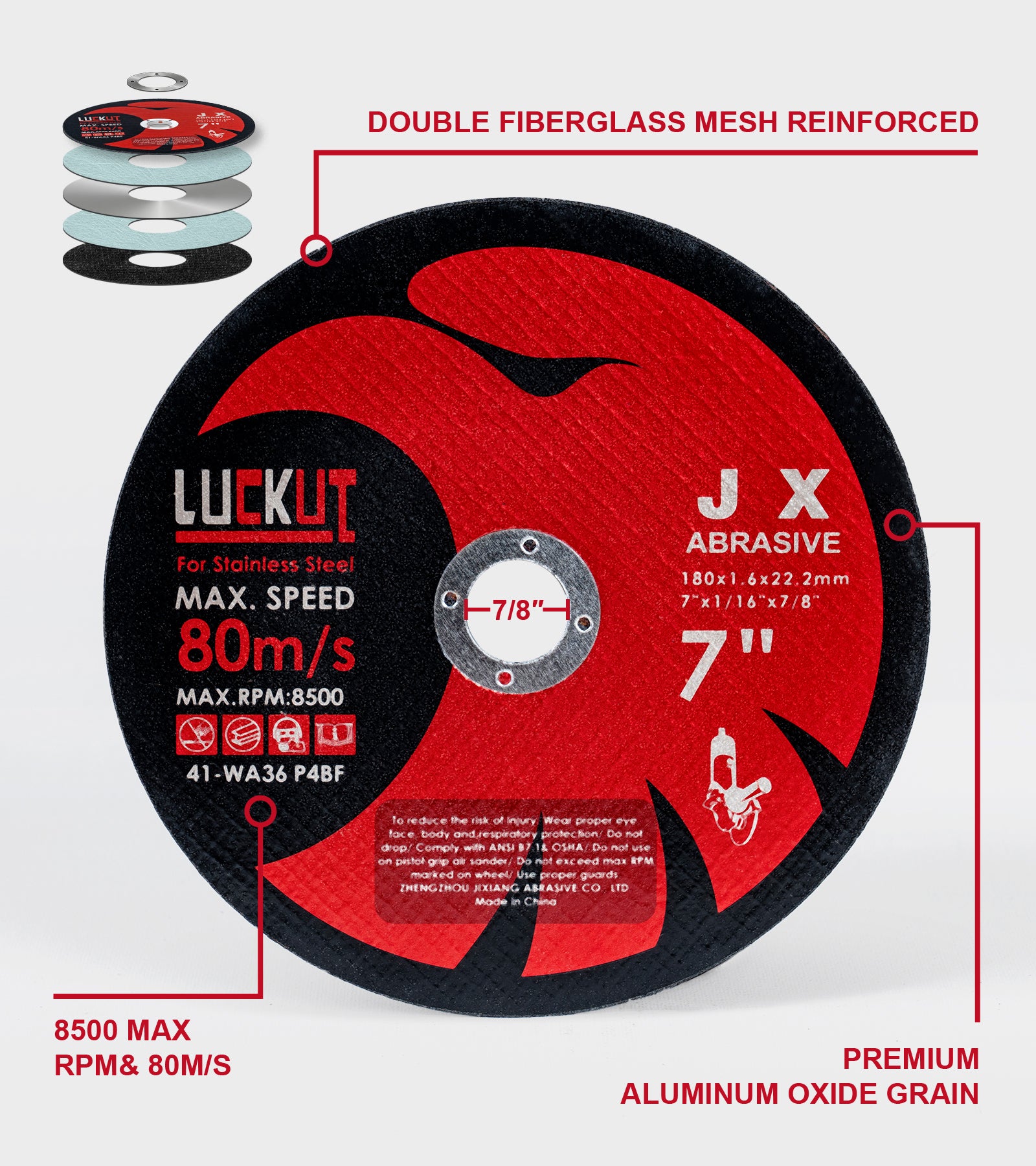 7" / 180mm Angle Grinder Cutting Discs – Thin Metal Cut-Off Wheels for Stainless Steel | 25/50/100/200 Pack