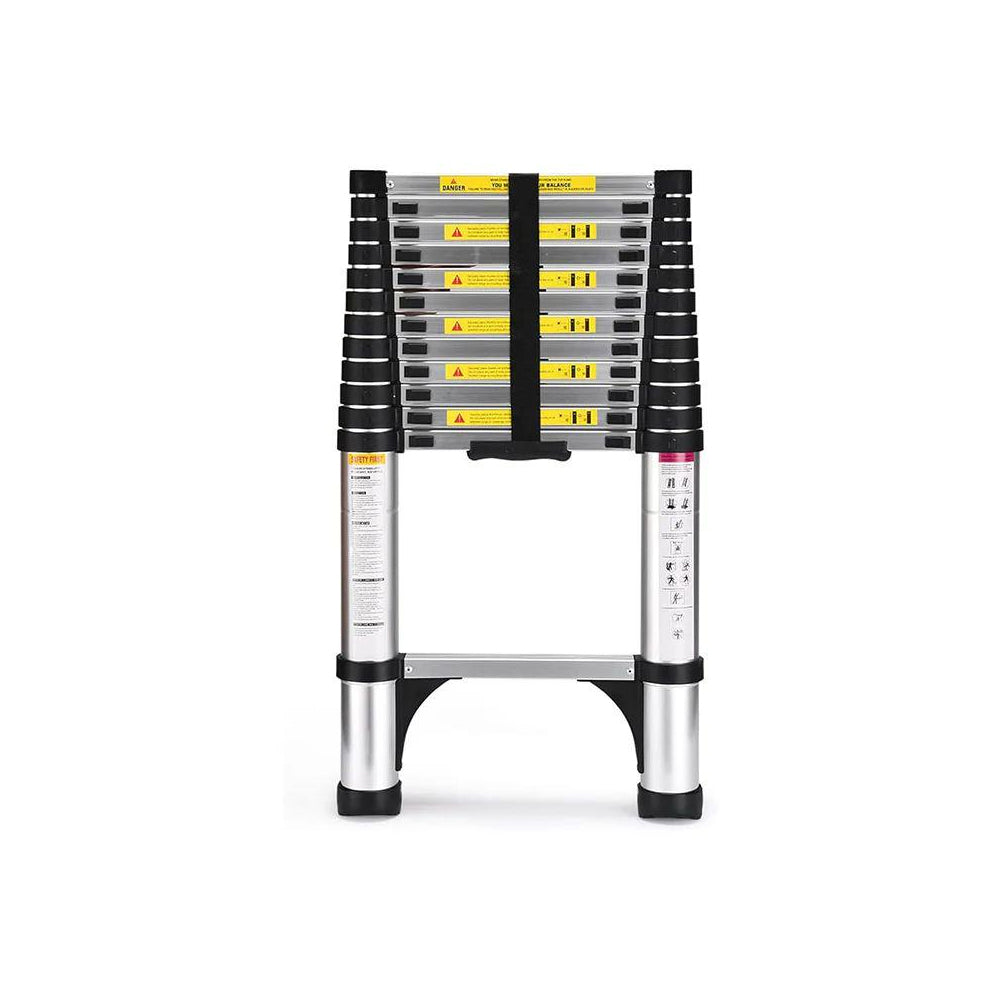 Telescoping Ladders – 6.5-16.5 FT Aluminum Extension Ladder with 2 Triangle Stabilizers, 330 lbs Capacity