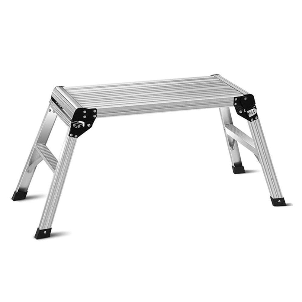 Folding Ladders – Aluminum Work Platform Step Stool with Non-Slip Mat, 330 lbs Capacity