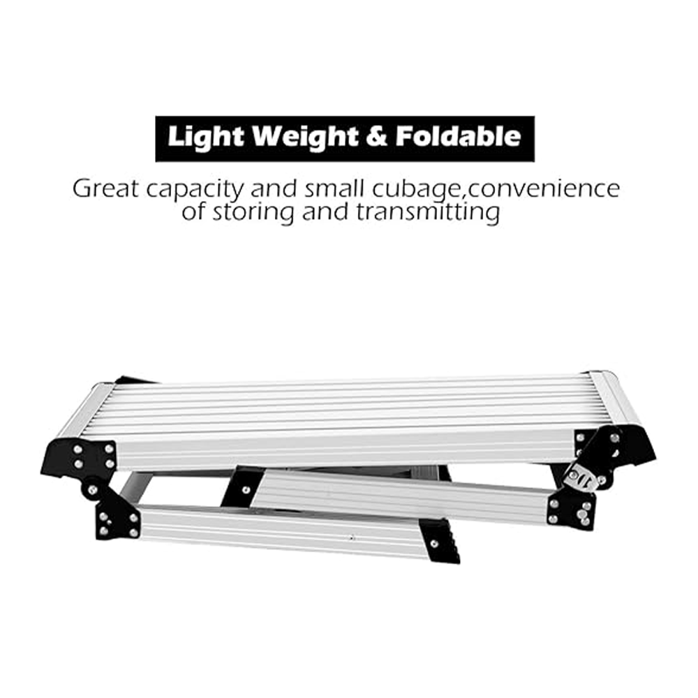 Folding Ladders – Aluminum Work Platform Step Stool with Non-Slip Mat, 330 lbs Capacity