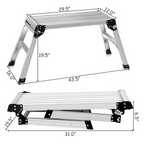Folding Ladders – Aluminum Work Platform Step Stool with Non-Slip Mat, 330 lbs Capacity