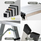 Step Ladders – 2/3 Step Folding Aluminum Stool with Anti-Slip Feet, 330 lbs Capacity