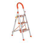Step Ladders – 3/4 Step Stool, Foldable Aluminum Ladder with Anti-Slip Rubber Hand Grip, 350 lbs Capacity