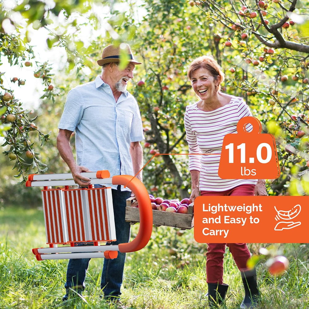 Step Ladders – 3/4 Step Stool, Foldable Aluminum Ladder with Anti-Slip Rubber Hand Grip, 350 lbs Capacity