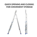 Step Ladders – Aluminum 3 Step Folding Ladder with Anti-Slip, Lightweight, Multi-Purpose | Portable Ladders