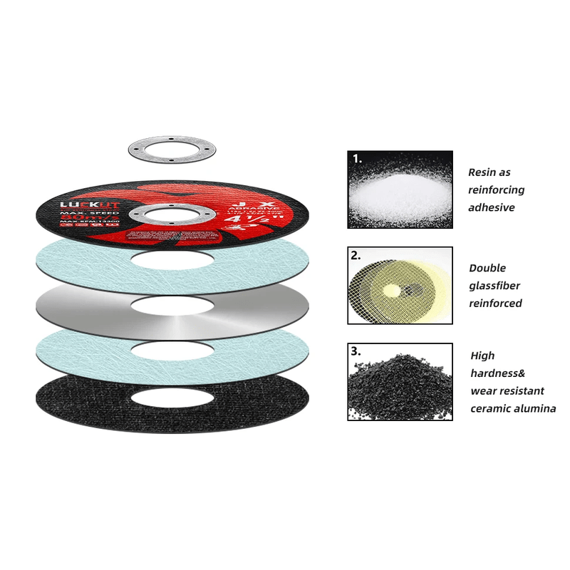 4.5" / 115mm Angle Grinder Cutting Discs – Thin Metal Cut-Off Wheels for Stainless Steel | 10/25 Pack