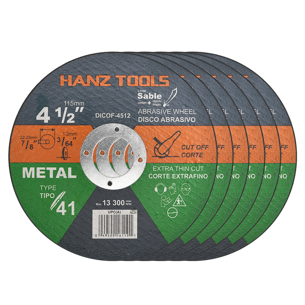 4-1/2" Angle Grinder Cutting Discs – Thin Metal Cutting Wheels for Stainless Steel | 5/10/25 Pack