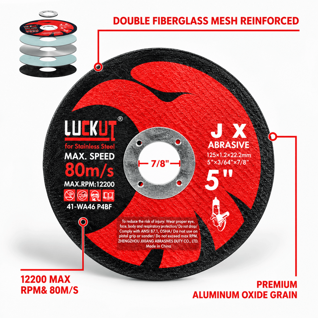 5" / 125mm Angle Grinder Cutting Discs – Thin Metal Cut-Off Wheels for Stainless Steel | 10/25 Pack