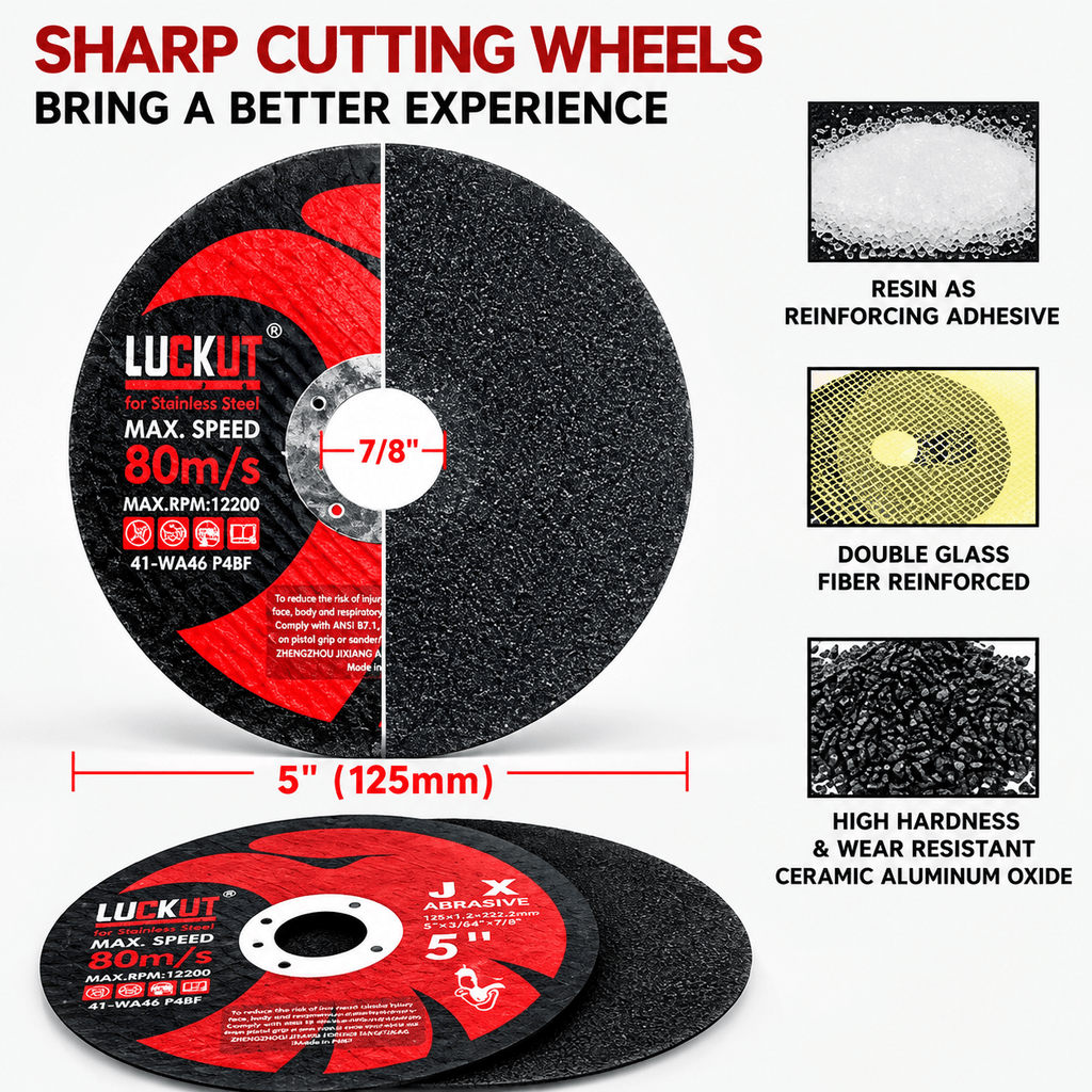 5" / 125mm Angle Grinder Cutting Discs – Thin Metal Cut-Off Wheels for Stainless Steel | 10/25 Pack