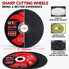 5" / 125mm Angle Grinder Cutting Discs – Thin Metal Cut-Off Wheels for Stainless Steel | 10/25 Pack