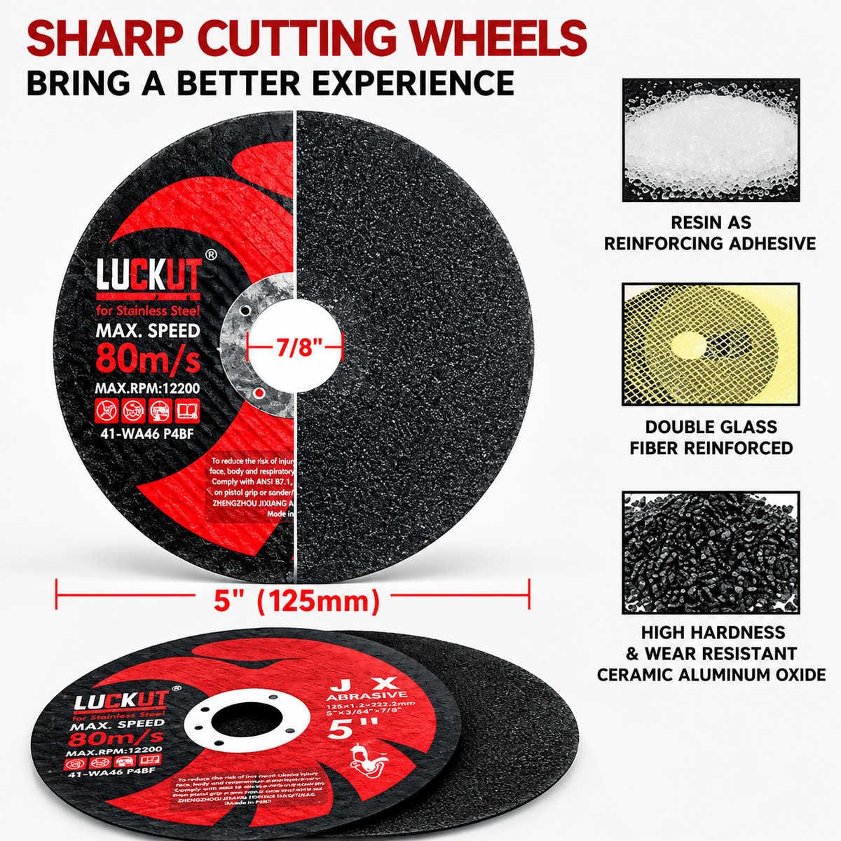 5" / 125mm Angle Grinder Cutting Discs – Thin Metal Cut-Off Wheels for Stainless Steel | 10/25 Pack