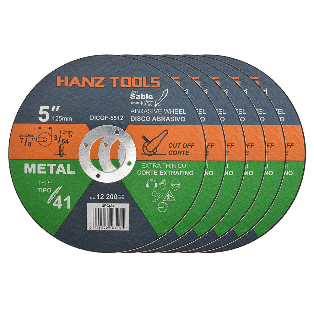 5" Angle Grinder Cutting Discs – Thin Metal Cutting Wheels for Stainless Steel | 5/10/25 Pack