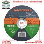5" Angle Grinder Cutting Discs – Thin Metal Cutting Wheels for Stainless Steel | 5/10/25 Pack