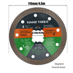 4.5" Diamond Angle Grinder Cutting Discs – Super Thin Tile Blade with Single-Sided Groove for Dry & Wet Cutting Porcelain, Ceramic, Granite, Marble
