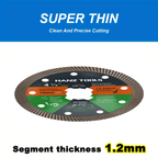 4.5" Diamond Angle Grinder Cutting Discs – Super Thin Tile Blade with Single-Sided Groove for Dry & Wet Cutting Porcelain, Ceramic, Granite, Marble