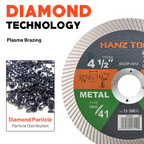 4.5" Diamond Angle Grinder Cutting Discs – Super Thin Tile Blade with Single-Sided Groove for Dry & Wet Cutting Porcelain, Ceramic, Granite, Marble