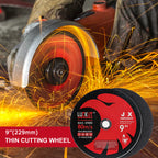 9" / 230mm Angle Grinder Cutting Discs – Thin Metal Cut-Off Wheels for Stainless Steel | 25/50/100/200 Pack