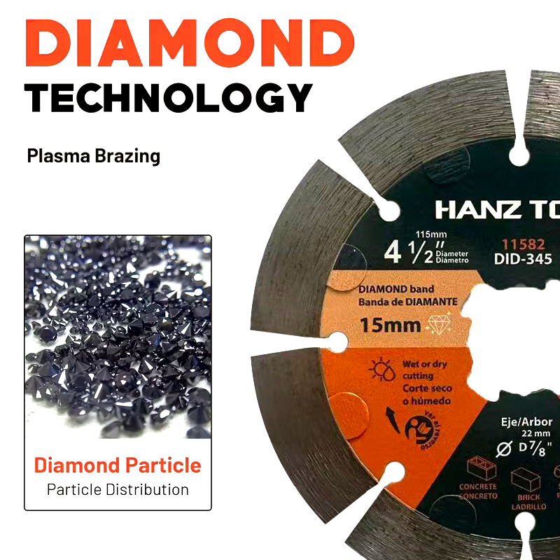 4.5" Diamond Angle Grinder Cutting Discs – Segmented Tile Blade for Dry & Wet Cutting Porcelain, Ceramic, Granite, Marble