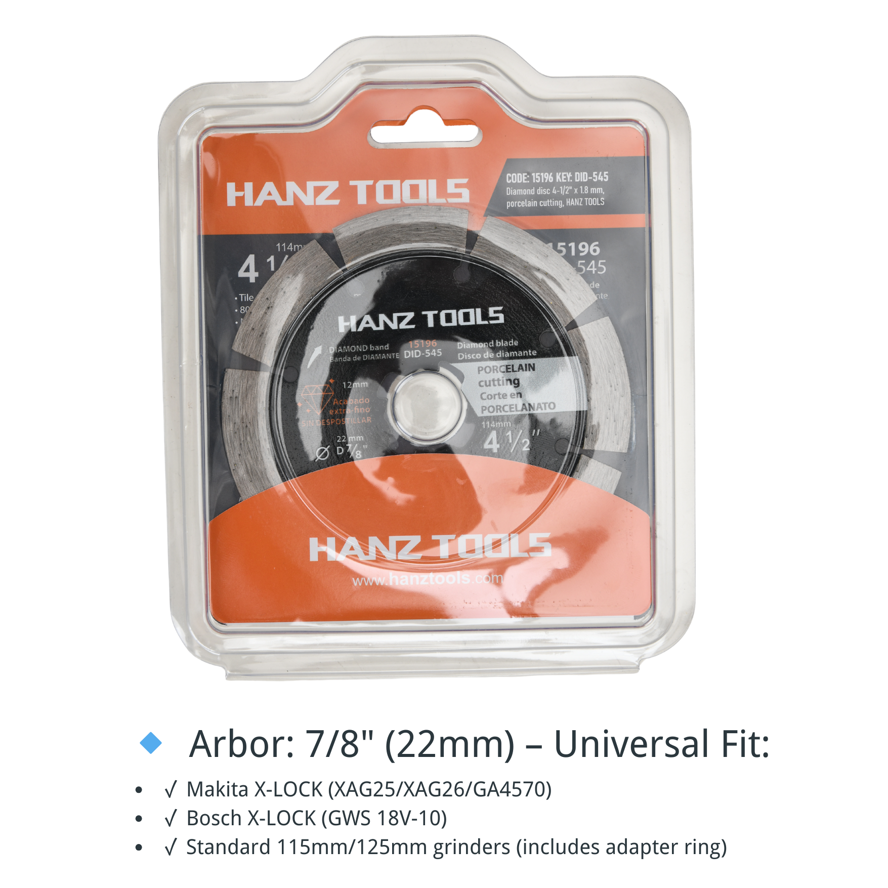 4.5" Diamond Angle Grinder Cutting Discs – Super Thin Tile Blade for Dry & Wet Cutting Porcelain, Ceramic, Granite, Marble