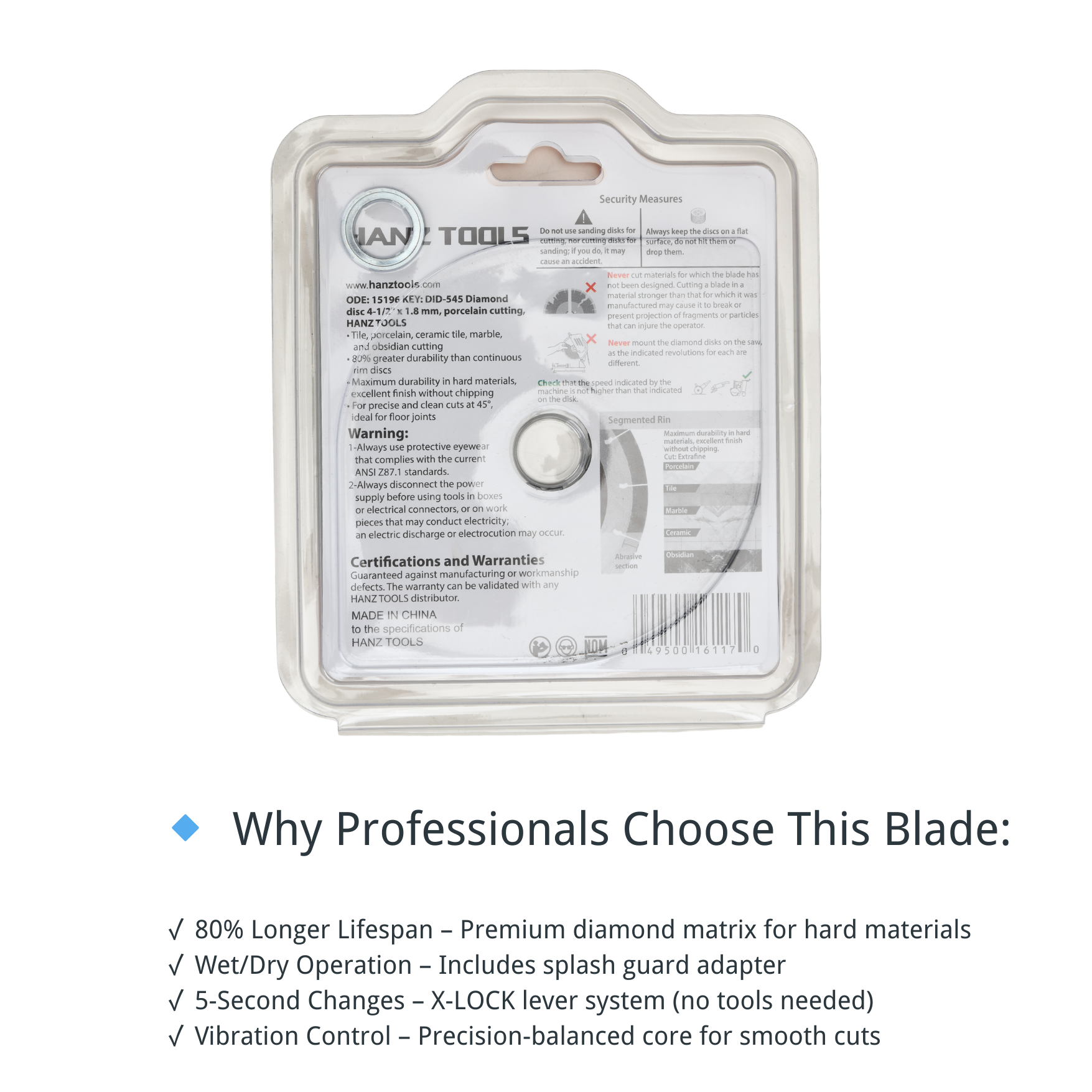 4.5" Diamond Angle Grinder Cutting Discs – Super Thin Tile Blade for Dry & Wet Cutting Porcelain, Ceramic, Granite, Marble