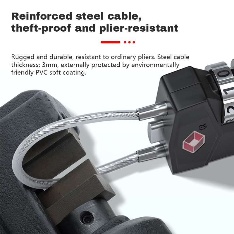 2-Pack TSA Approved Combination Padlock – 4-Digit Resettable Code Travel Locks for Luggage, Suitcase, Backpack, Toolbox, Gym Locker (Black)