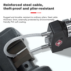 2-Pack TSA Approved Combination Padlock – 4-Digit Resettable Code Travel Locks for Luggage, Suitcase, Backpack, Toolbox, Gym Locker (Black)