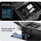 Tesla Model 3 & Model Y Center Console Organizer – Juniper 4-Piece Double Layer Storage, Silent Slide & Cup Holder Friendly (2024–2026)