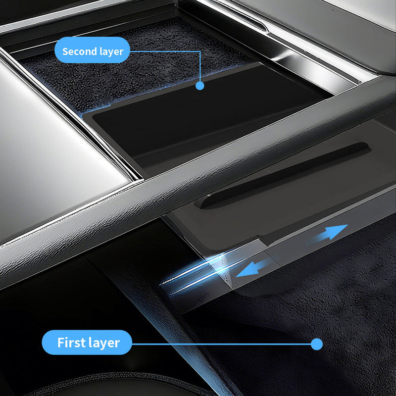 Push and pull to easily enjoy dual-layer hidden storage