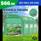 Portable Greenhouse – 9.8x6.5x6.5 ft Walk-In Greenhouse with Roll-Up Door & 6 Windows | Backyard Greenhouse