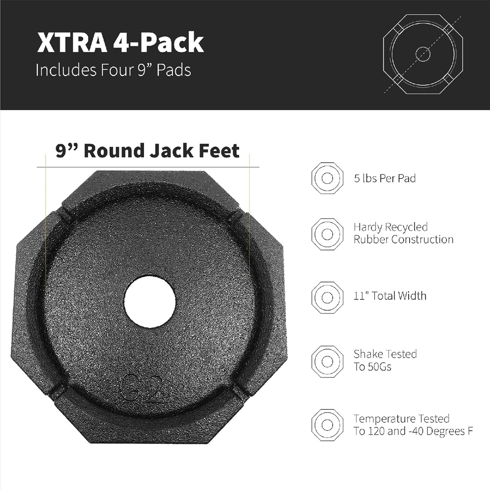 4 Point Block Four-Point RV Leveling Blocks – 9-Inch Round Jack Feet for Stability ...