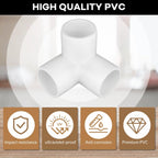 12-Pack 3-Way PVC Tube Connectors – 1" Furniture Grade Elbow & Side Outlet Tees for DIY PVC Furniture, Greenhouse, and Tent Frames