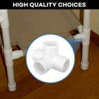 12-Pack 4-Way PVC Tube Connectors – 1" Furniture Grade Elbow & Side Outlet Tees for DIY PVC Furniture, Greenhouse, and Tent Frames