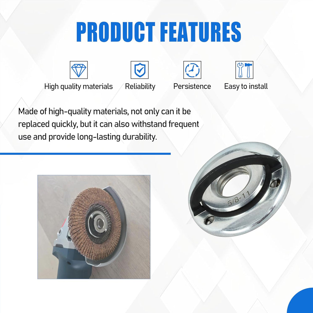 2-Pcs Angle Grinder Nut – 5/8"-11 Thread, Quick-Change Metal Flange Nut for Cutting Discs | Power Tool Accessories