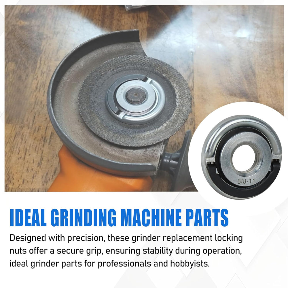 2-Pcs Angle Grinder Nut – 5/8"-11 Thread, Quick-Change Metal Flange Nut for Cutting Discs | Power Tool Accessories