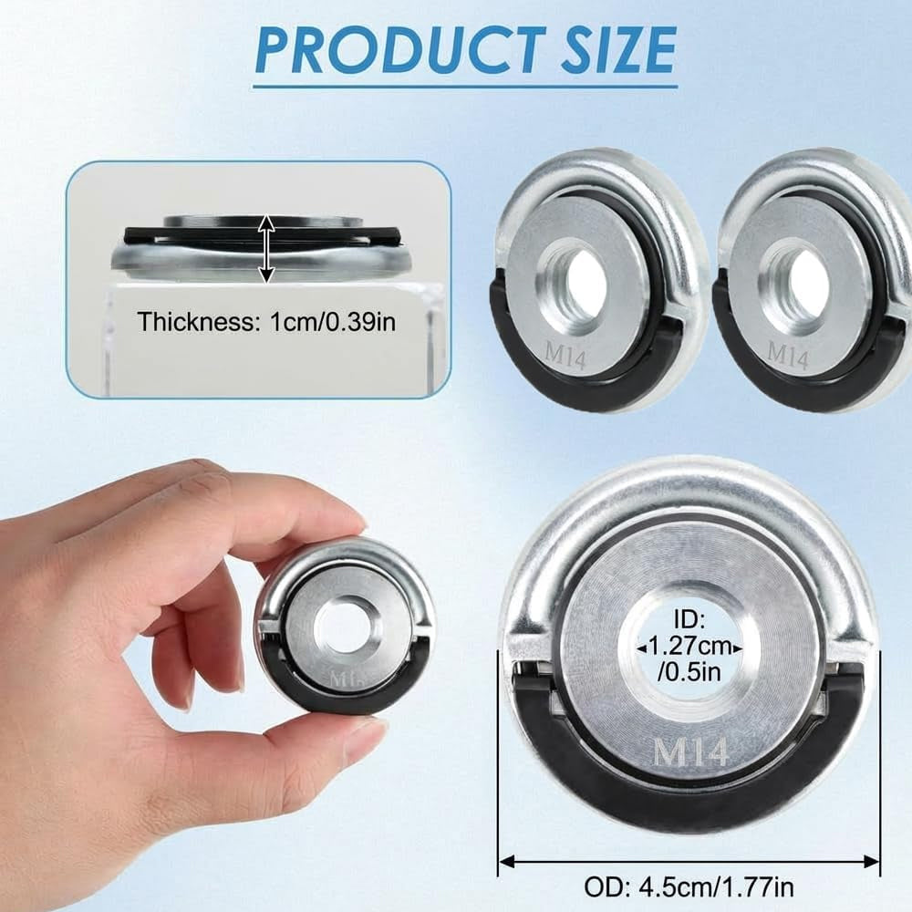 2-Pcs M14 Angle Grinder Nut – 45mm Alloy Steel, Fast Locking & Self-Locking | Power Tool Accessories