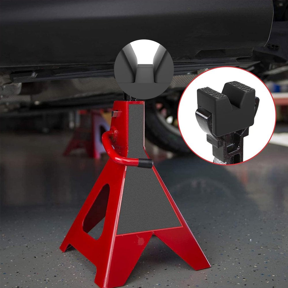 1/2 Set Curved Jack Pad 2.6×1.8×2 in – Universal Slotted Rubber Floor Jack Protector