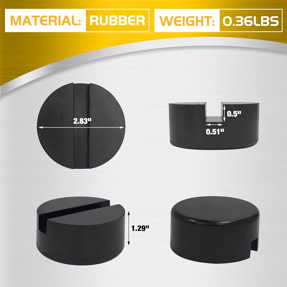 1/2 Pack Slotted Jack Pad 2.83×1.29 in – Heavy-Duty Rubber for Safe Vehicle Lifting