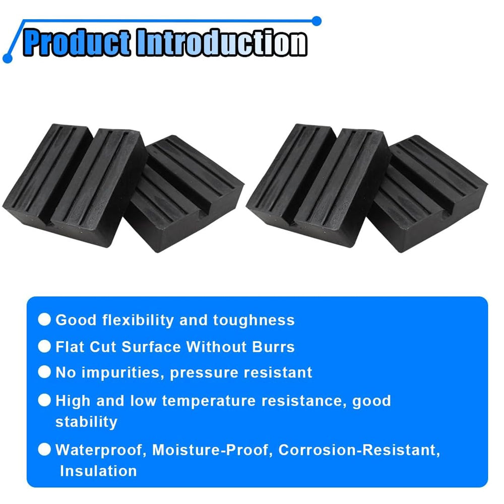 1/2 Set Square Jack Pad 2.95×0.95 in – Rubber Floor Jack Pinch Weld & Frame Rail Protector