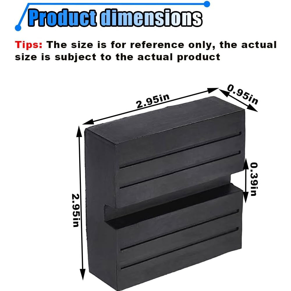 1/2 Set Square Jack Pad 2.95×0.95 in – Rubber Floor Jack Pinch Weld & Frame Rail Protector